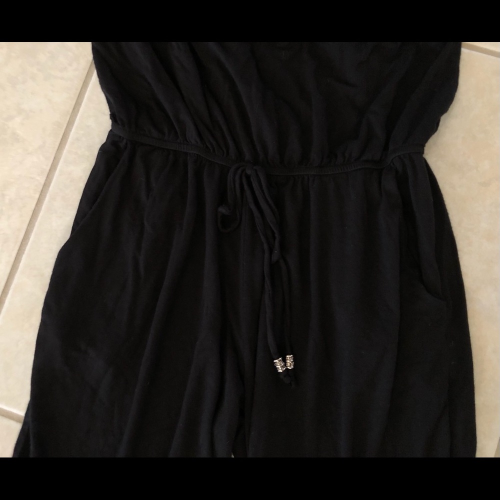 Black Drawstring Jumpsuit - Picture 2 of 5